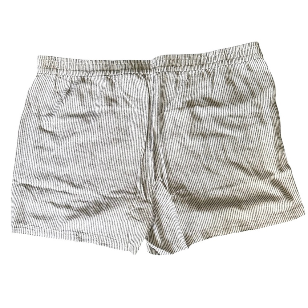 J. Crew Drawstring Linen Black and White Striped Shorts - Picture 6 of 12